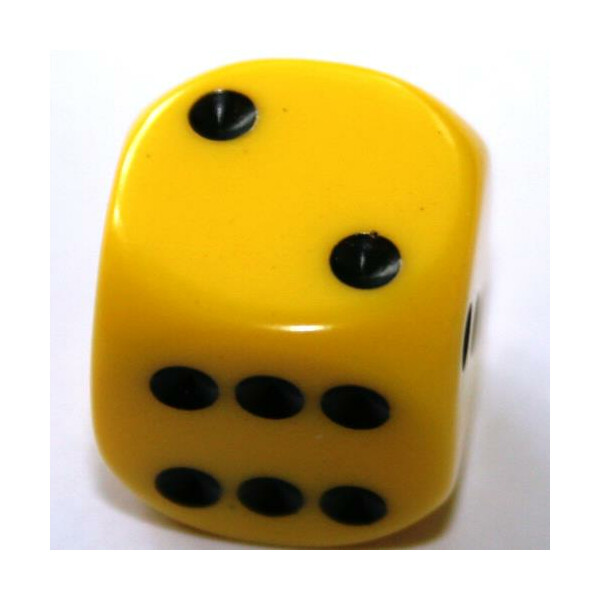 Chessex Opaque Yellow D6 16mm
