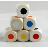 Wood Dice D6 16mm With Colors