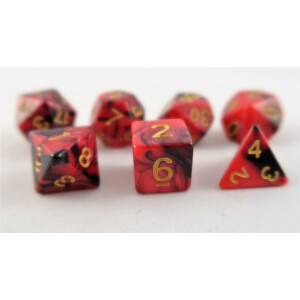 Marbled red-black/gold