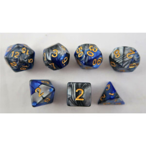 Marbled blue-silver/gold