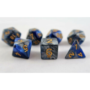 Marbled blue-silver/gold