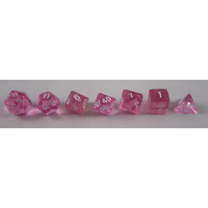 Würfel Stube transparent rosa Set
