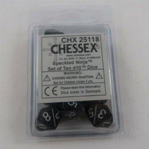 Chessex Speckled Ninja 10 x D10 Set