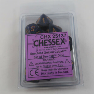 Chessex Speckled Golden Cobalt 10 x D10 Set