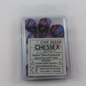 Chessex Gemini blue-purple 10 x W10 Set