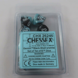Chessex Gemini black-shell 10 x D10 Set