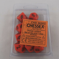 Chessex Opaque Orange 10 x D10 Set