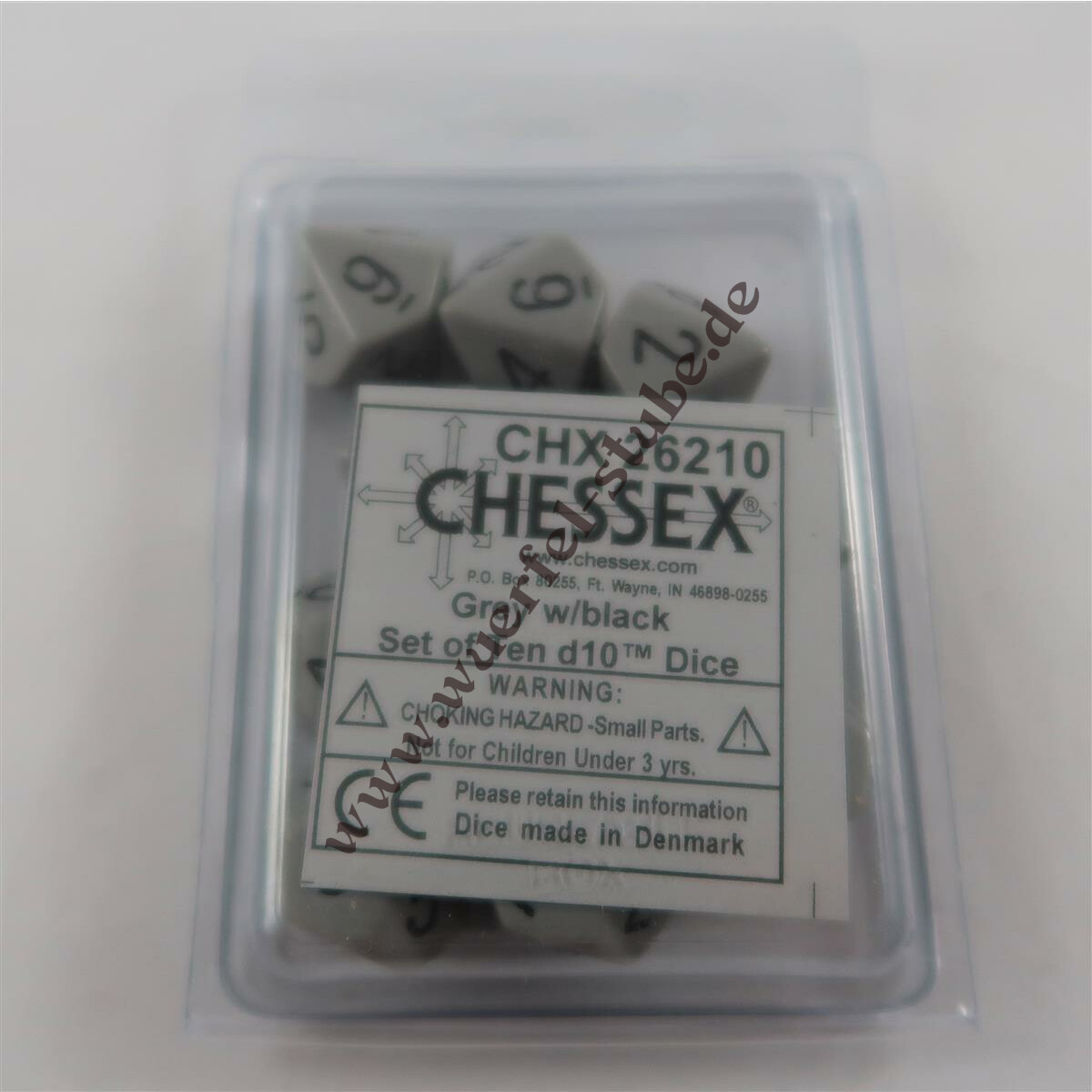 CHESSEX Opaque Dark Grey/Black 10 x w10 Set 