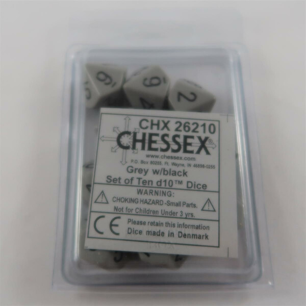 Chessex Opaque Dark grey/black 10 x W10 Set