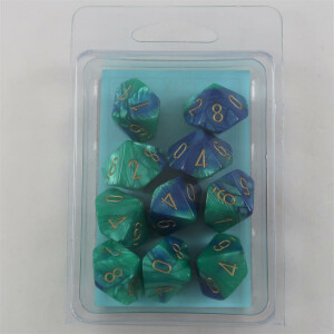 Chessex Gemini blue-teal 10 x W10 Set