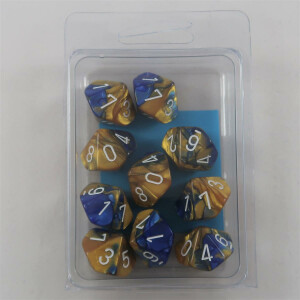 Chessex Gemini blue-gold 10 x D10 Set