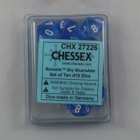 Chessex Borealis Sky Blue 10 x D10 Set