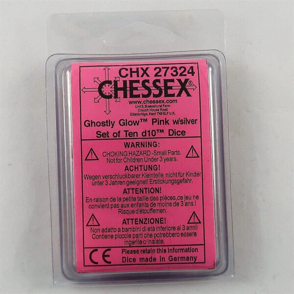 Chessex Ghostly Glow Pink 10 x W10 Set