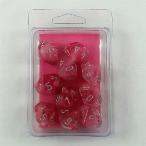 Chessex Ghostly Glow Pink 10 x D10 Set