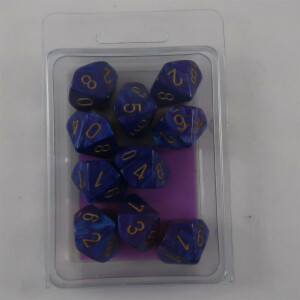 Chessex Lustrous Purple/Gold 10 x W10 Set