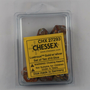 Chessex Lustrous Gold/Silver 10 x D10 Set
