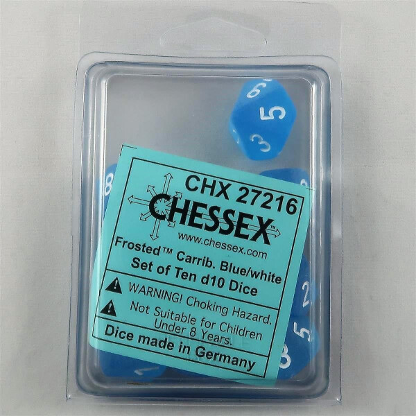 Chessex Frosted Carribean Blue 10 x W10 Set