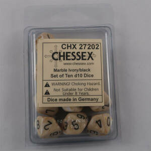 Chessex Marble Ivory 10 x D10 Set