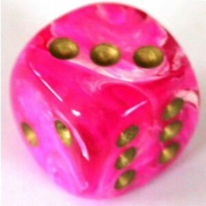 Chessex Vortex Pink/Gold D6 20mm