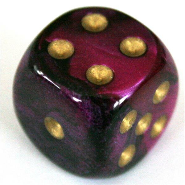 Chessex Gemini Black-Purple/Gold D6 20mm