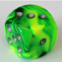 Chessex Gemini Green-Yellow/Silver D6 20mm