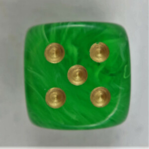 Chessex Vortex Green/Gold D6 20mm