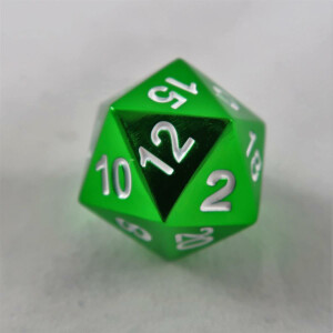 Metal dice D20 green