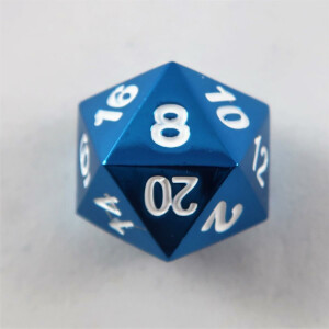 Metal dice D20 blue NEW