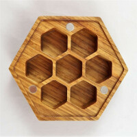 Wooden box Zebra Wood hexagonal