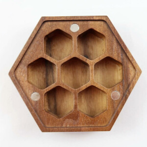 Wooden box black Walnut hexagonal