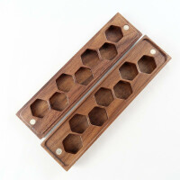 Wooden box Walnut hexagonal