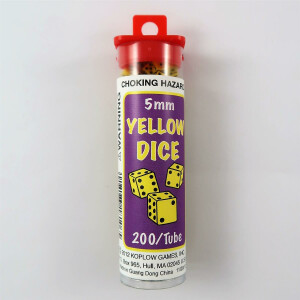 5mm Dice Opaque Yellow 200 Pieces