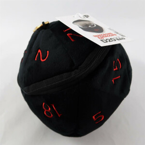 D&amp;D D20 Plush Dice Bag Black/red