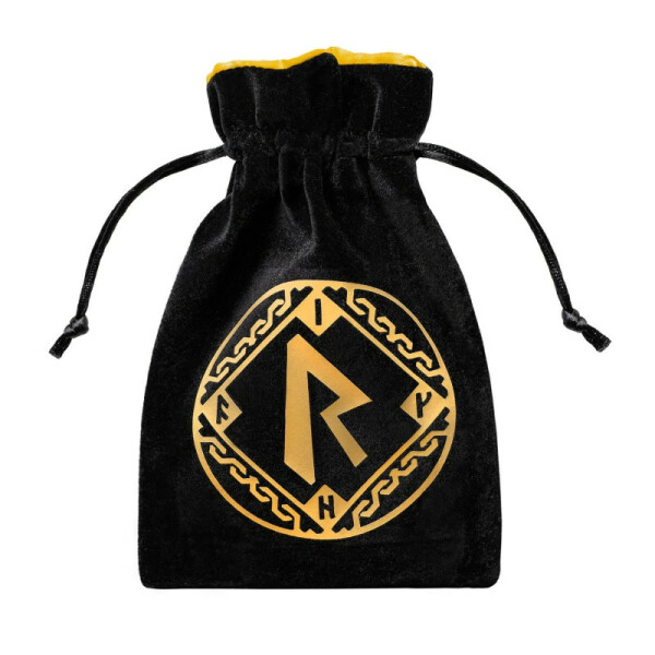 Dice bag Runic black & golden Velour