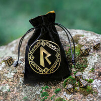 Dice bag Runic black & golden Velour