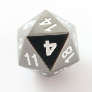 Metal dice D20 shiny black