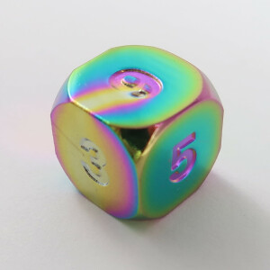 Metal dice D6 rainbow