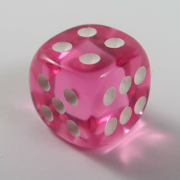 D6 12mm translucent pink