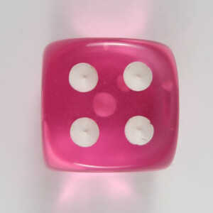 D6 12mm translucent pink