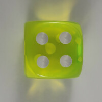 D6 12mm translucent neon yellow