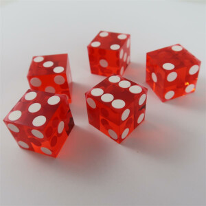 Casino dice red Bundle of 5