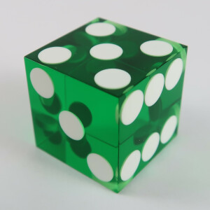 Casino dice green Bundle of 5