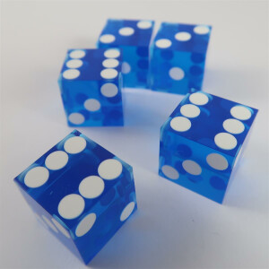 Casino dice blue Bundle of 5