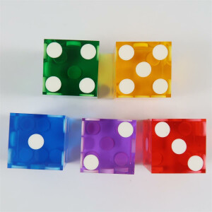 Casino dice colourful Bundle of 5
