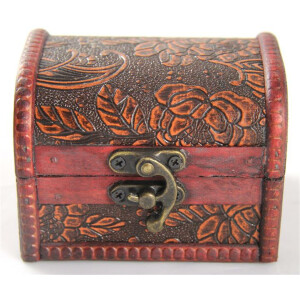Mini chest with leather design 12
