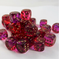 Chessex Gemini translucent red-violet/gold 12mm Set