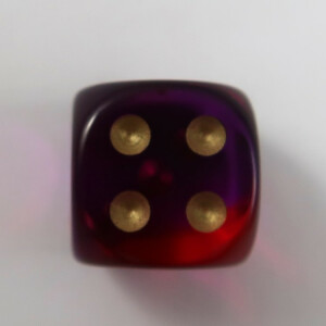 Chessex Gemini translucent red-violet/gold D6 16mm