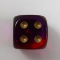 Chessex Gemini translucent red-violet/gold D6 16mm