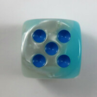 Chessex Gemini pearl turquoise-white W6 16mm