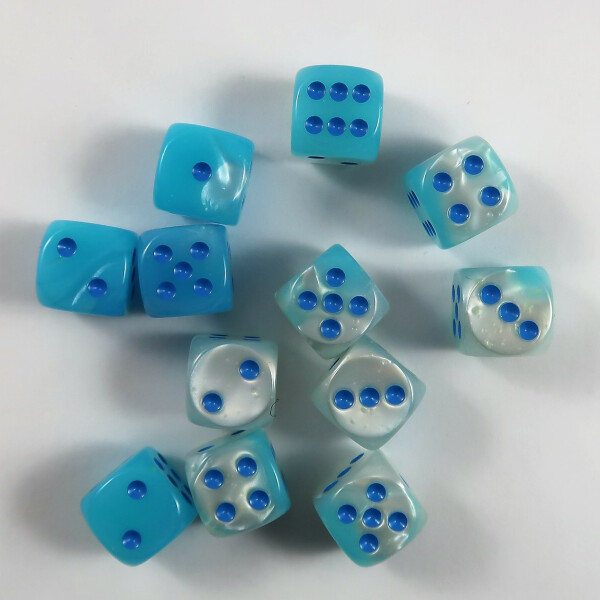 Chessex Gemini pearl turquoise-white W6 16mm Set